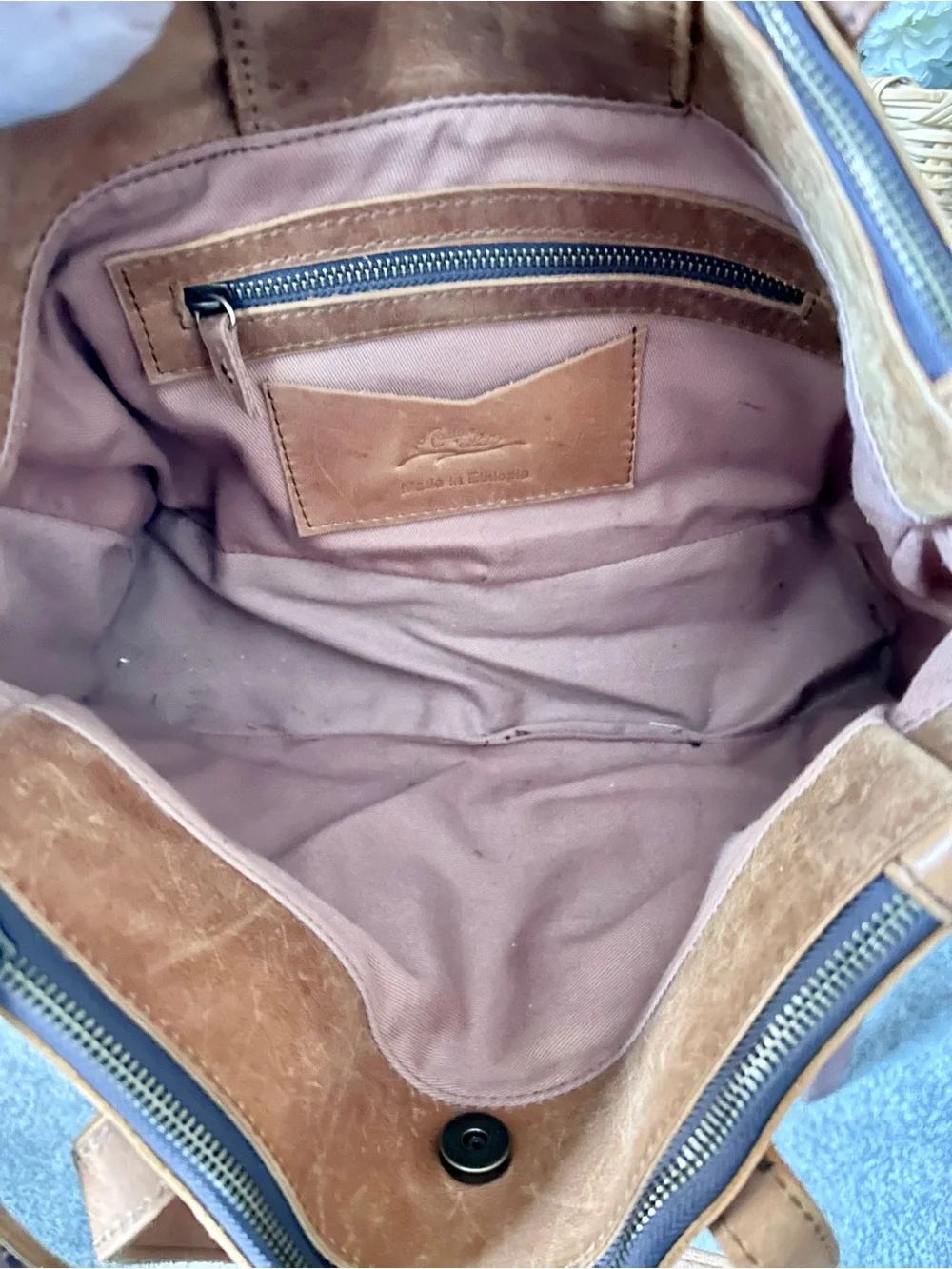 Raven + Lily Joanna’s Favorite Leather Satchel Bag Utility Pockets Buckle Straps